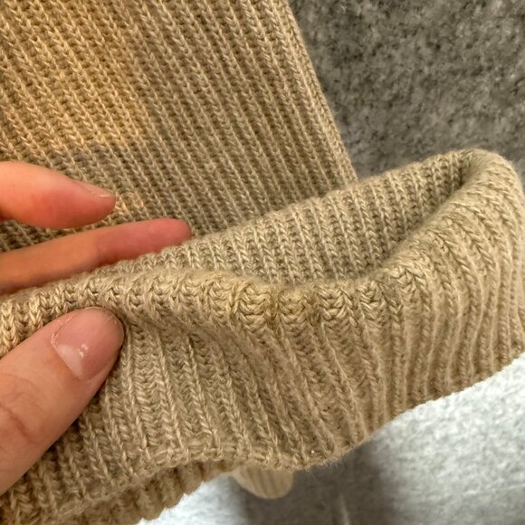 Riccardo Piacenza 100% Cashmere Cardigan Light Brown Chunky Ribbed Old Money M - Picture 10 of 11